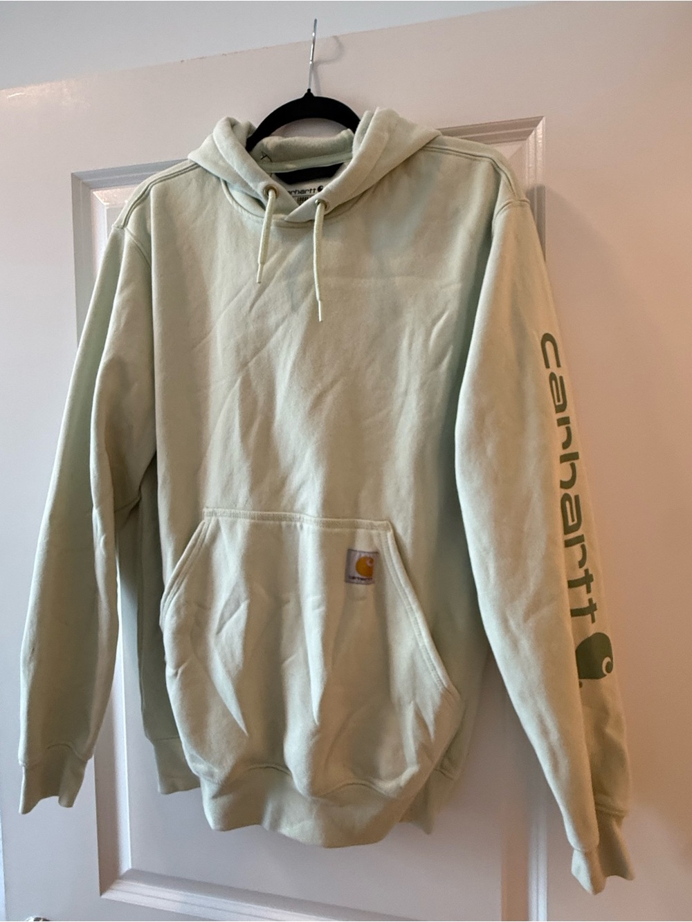 Carhartt Pale Green Logo Pullover Hoodie